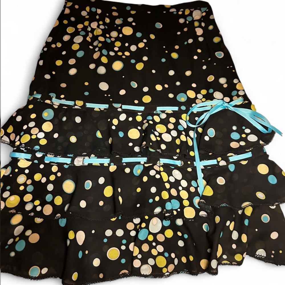 American Vintage A-Line Skirt - Black with Multicolor Dots